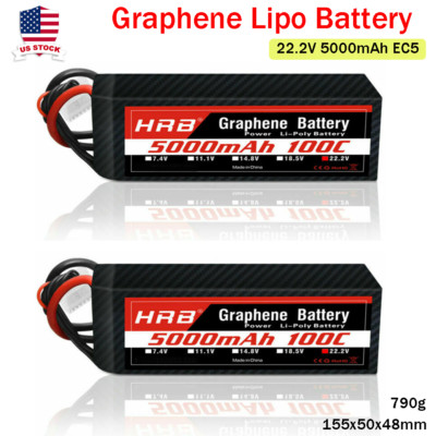 2x Graphene 22.2V 6S 5000mAh LiPo Battery for RC Car Helicopter Airplane Plane