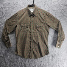 Wrangler Wrancher Shirt Mens Medium Pearl Snap Paisley Western Shirt Vintage
