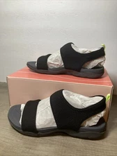 New Easy Spirit Womens 8.5 M Sandals Elise2 Black Cushioned Comfort Lightweight