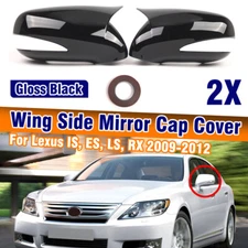 Gloss Black Add-On Rearview Mirror Cover Cap For Lexus IS250 IS350 ES350 2009-12