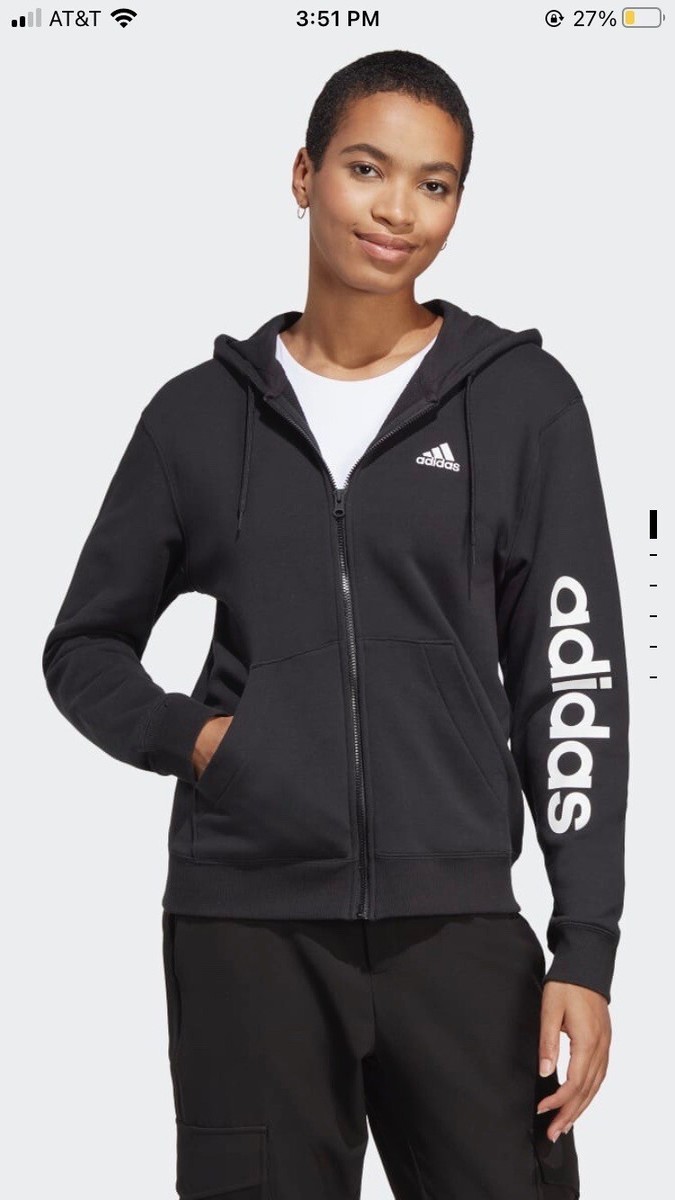 Adidas Essentials Linear Hoodie Women's Sm./Med. Black Full