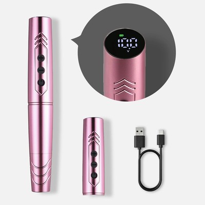 Two Module Battery Wireless Tattoo Machine Pen Eyeliner Lip Tool Micro Permanent