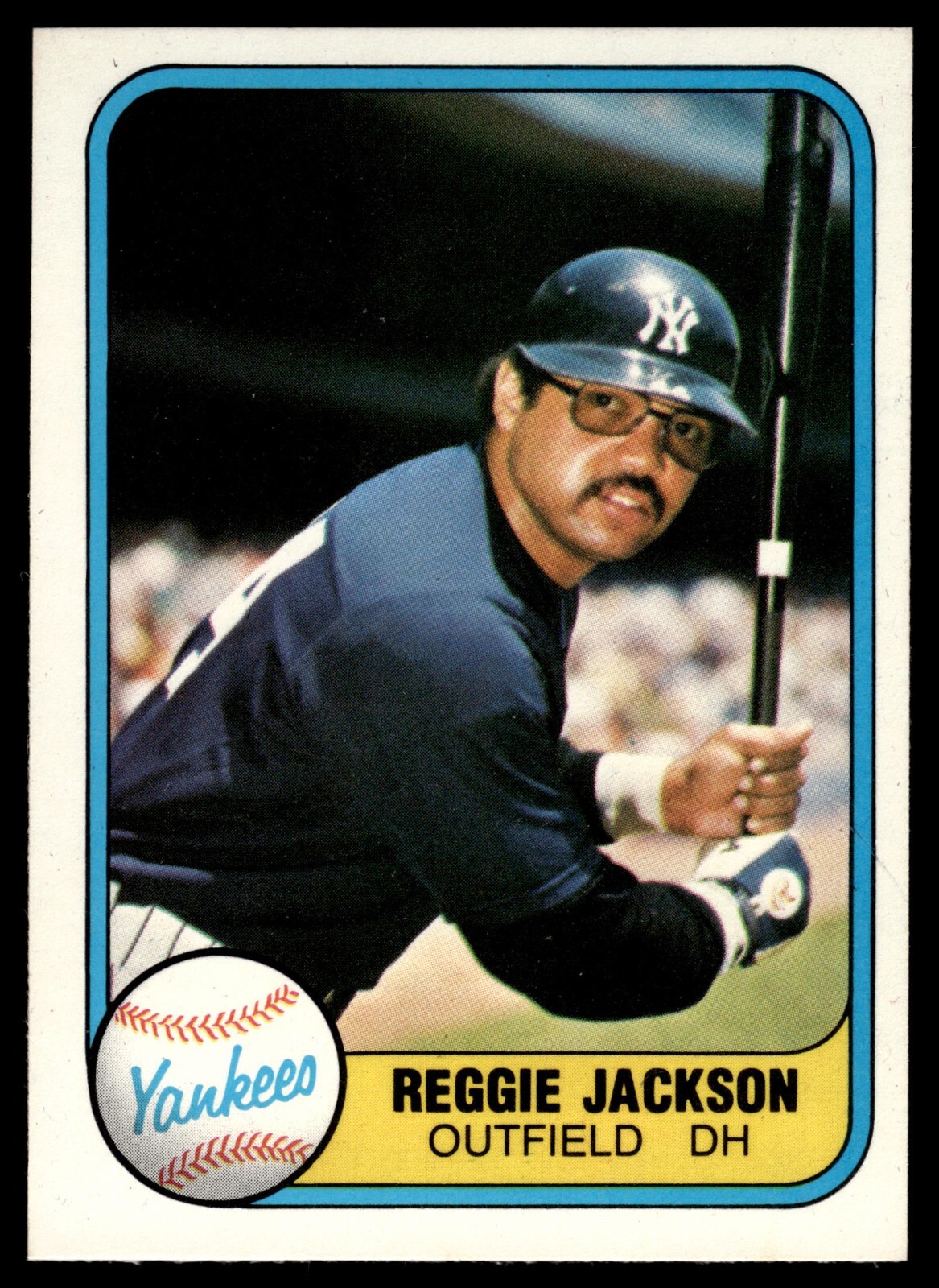 1981 Fleer - Reggie Jackson #79 Batting Yankees