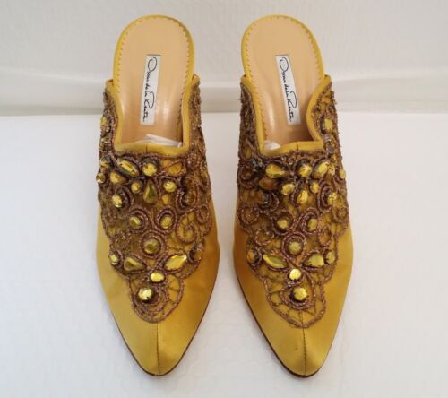 Oscar de la Renta High Heels Mules Shoes Narrow Size 37-Italy