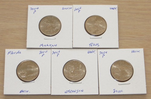 5 2004p State Quarters (L618P11-15) Uncirculated
