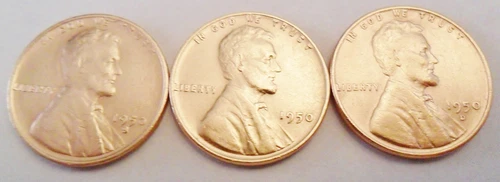 1950 P D S Lincoln Wheat Cent / Penny Coin Set  AVE CIRCULATED  **FREE SHIPPING