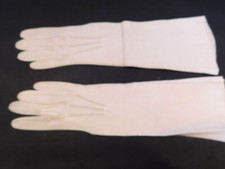 LAVABLE LADIES WHITE LEATHER DRESS GLOVES UNLINED SIZE 6 MADE IN FRANCE