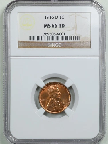 1916-D 1C Lincoln Wheat Cent MS66RD NGC 3695059-001