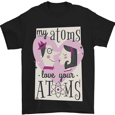 My Atoms Love Your Atoms Valentinstag Herren Maglietta 100% Baumwolle