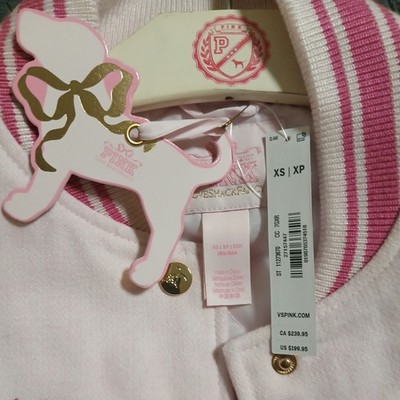 Victoria's Secret VS PINK x Love Shack Fancy Boyfriend Varsity Jacket XS NWT 