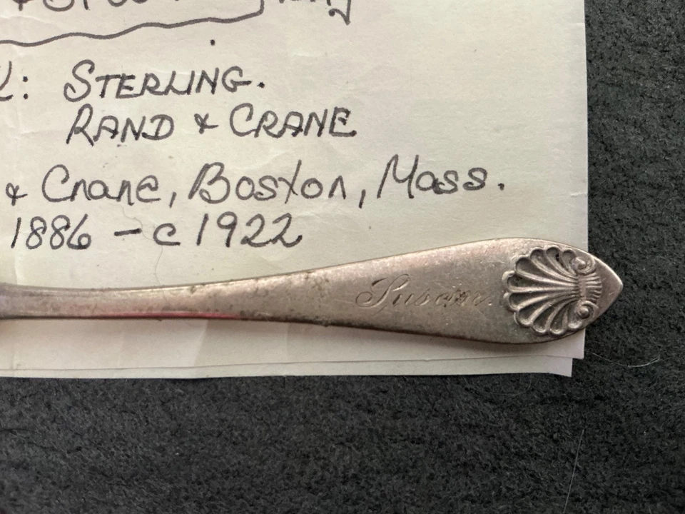 RAND & CRANE Sterling Silver Baby/Child Set Spoon & Fork SUSAN SHELL DESIGN 26gr - Image 3 of 4