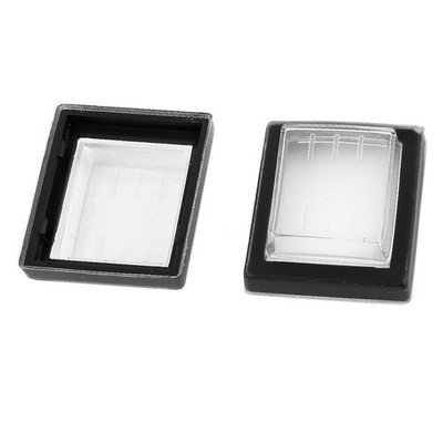 uxcell 2 Pcs Clear Black Silicone Waterproof Rocker Switch Protect Cover Rect...