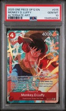 MONKEY D. LUFFY 015 ALTERNATE ART ONE PIECE PSA 10