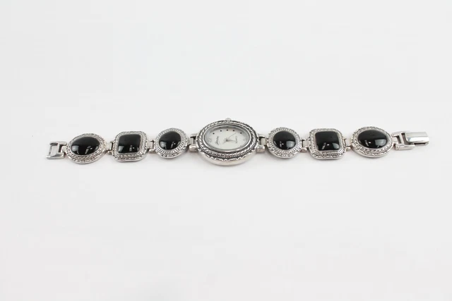 02 Sterling Silver DK Watch Mother Of Pearl Face Quartz Powered (42g)