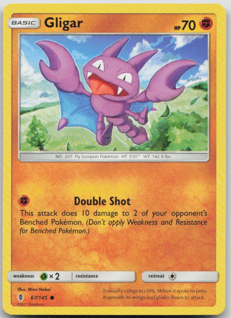 Gligar 67/145 Guardians Rising Common Pokemon HP