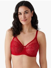 Wacoal 855186 Women's Retro Chic Full Figure Underwire Bra Sz 34D Red 72 NWT
