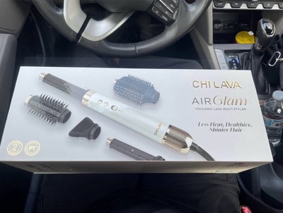CHI Lava Air Glam Multi Styler Volcanic Lava 1.25in White w/ Attachments