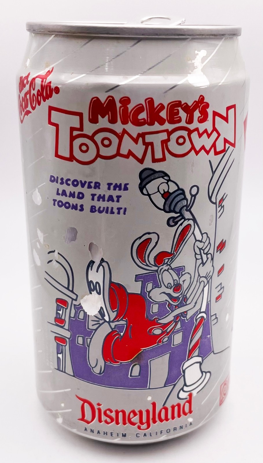 VTG Diet Coke Can Mickey's Toontown Disneyland Open Tab 1990s Nutrasweet Empty