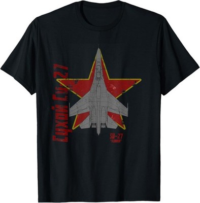 Sukhoi Su-27 Flanker Russian Jet AirplaneTEE Shirt  Made in the USA Size S to XL