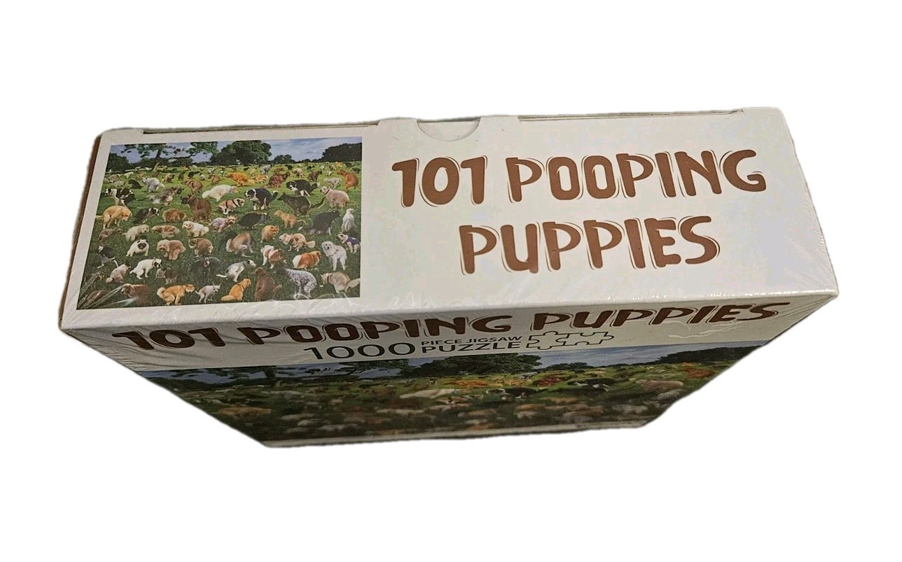 101 Pooping Puppies 1000 Piece Jigsaw Puzzle Brand New Sealed Funwares UT Brands