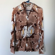 Vintage 70s Triumph of California Disco Shirt Mens M Psychedelic Abstract Print