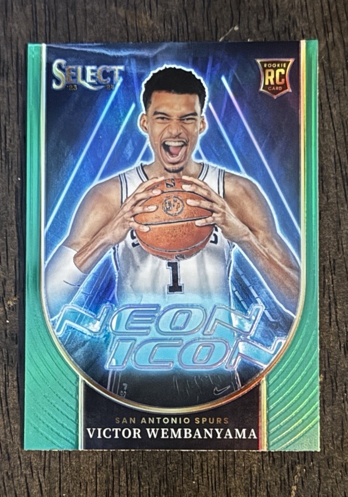 2023-24 Panini Select - Neon Icons Victor Wembanyama #13 Green Prizm (RC)