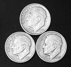 1949  P-D-S 10c SILVER Roosevelt Dimes,  Year Set.   V/Nice, Good Rims.  (R257)