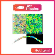900 Pcs Glow in The Dark Pony Beads - Mix Colors Luminous Plastic Glow UV Beads