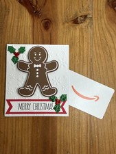 Christmas Gift Card Holder Merry Christmas Gingerbread with Holly Folder