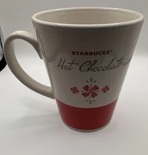 Starbucks 2010 Hot Chocolate Mug Cup - 15 oz. Red & White Peppermint Design