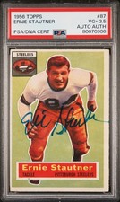 1956 TOPPS #87 ERNIE STAUTNER PSA 3.5 AUTO AUTHENTIC