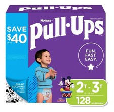 Huggies Pull Ups Training Pants for Boys Size 2T/3T 16-34 lbs 128 Count - NEW