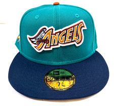 California Angels/ LA Angels MLB NE 60th Anniv. Cooperstown Fitted Hat~Teal/Rust