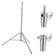 Stainless Steel Light Stand 9.2ft/2.8m - Spring Cushioned - 1-Pack