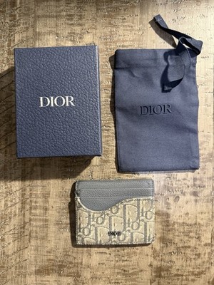 Black/Beige Christian Dior Saddle Card Holder Wallet