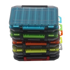Double Sided Tackle Storage Box 14 Compartments Fishing Lure Bait Organizer Case