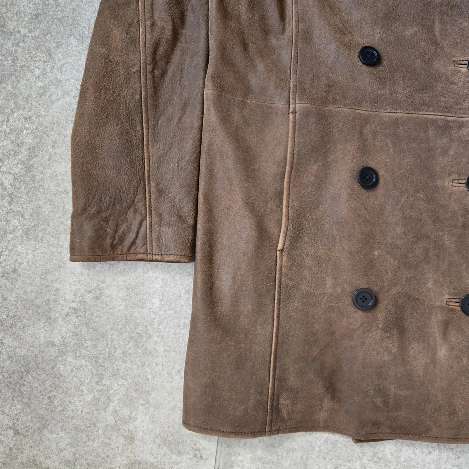 Sundance выветренной кожи бедра длина бушлат размер средний коричневый - Изображение 3 из 4