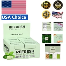 144 Count Refresh Natural Gum, Plastic-Free, Low Calorie Garden Mint Flavor