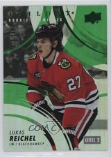 2022 Upper Deck Trilogy Rookie Premieres Green 17/25 Level 2 Lukas Reichel 1q2