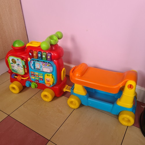 VTech Train 4-in-1 Baby Activity Toy w/ Light & Music Alphabet Letter Blocks Red - Picture 3 of 8