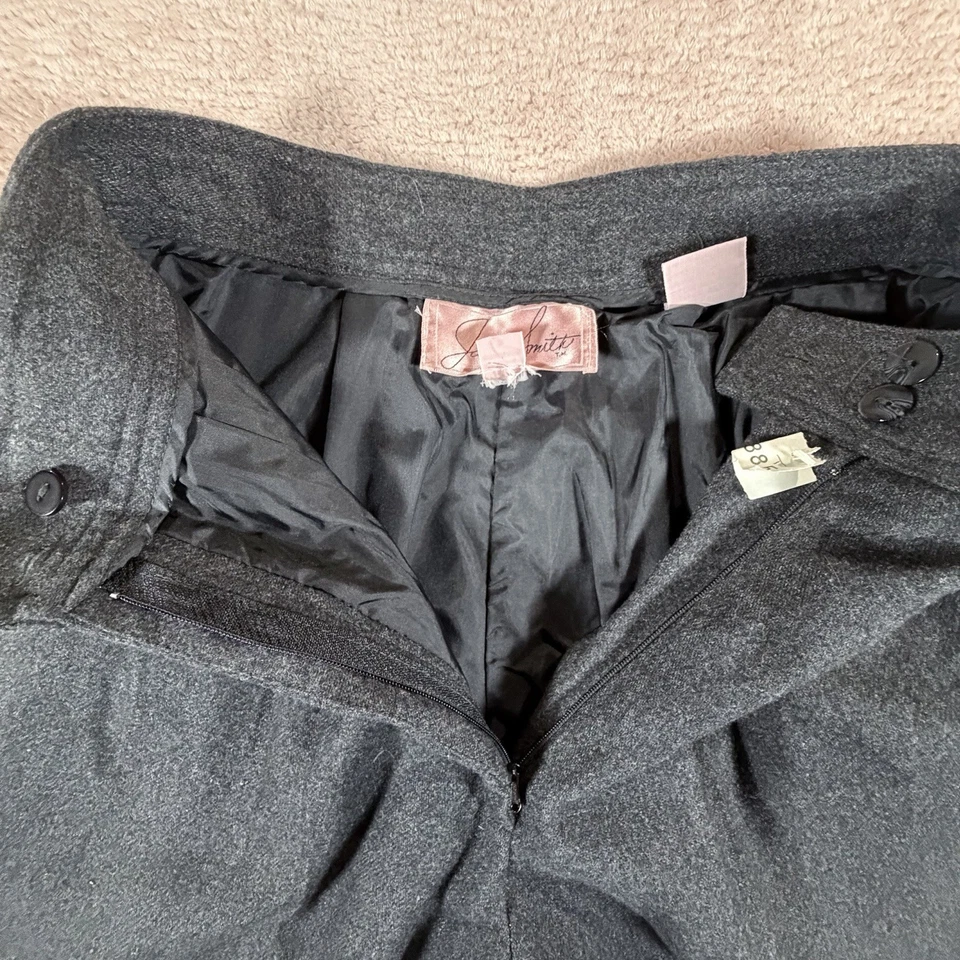 Pantalones de vestir Jaclyn Smith para mujer 6 gris oscuro de lana trabajo clásico 5538 Foto 3 de 4
