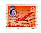 Singapore Queen Elizabeth II Postage STAMP 25 Cents SA-25 — photo 3