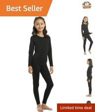 Girls Thermal Long Johns Set - Ultra Soft Fleece Lined Base Layer