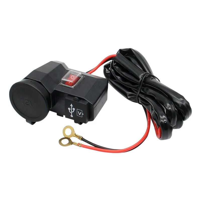 Encendedor de cigarrillos 12V para motocicleta 5V USB puerto de alimentación adaptador toma de corriente cargador Foto 4 de 4