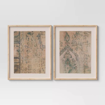 (Set of 2) 24'' x 30'' Textured Fabric Framed Wall Art -