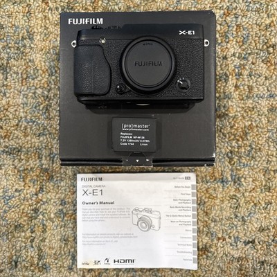Fujifilm X Series X-E1 16.3MP Digital SLR Camera Body - BLACK - Box & Manual