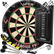 Viper League Pro PlayReady Bundle, Regulation Size Steel Tip Dartboard with