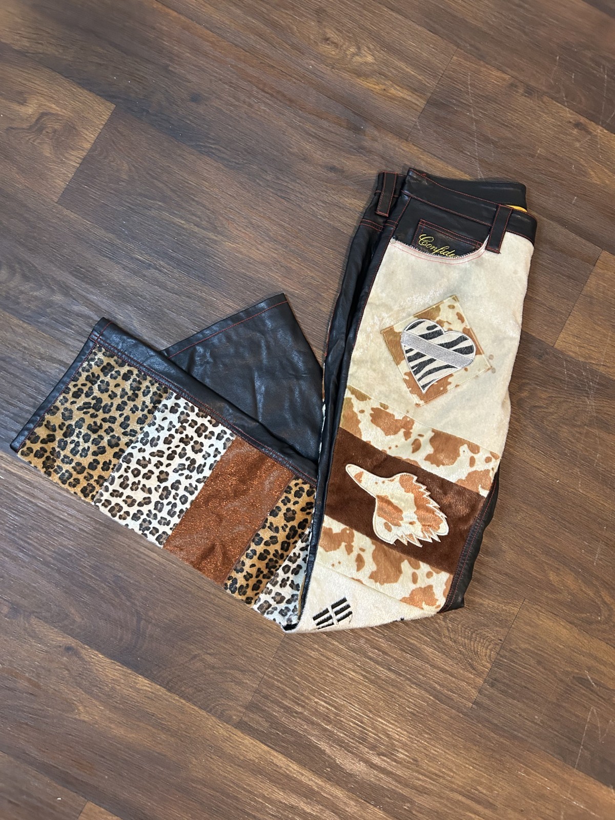 When Smoke Clears Leather Patchwork Animal Print … - image 2