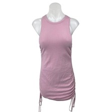 525 Pink Knit Sleeveless Ruched Tie Cami Camisole Mini Tank Sweater Dress Size S
