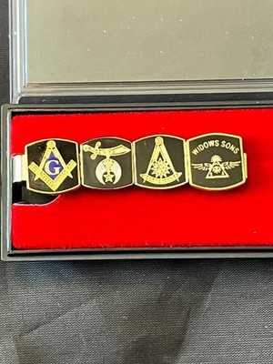 Master Mason Shrine Past Master no Square Widows Sons Wings Tie Bar NEW!